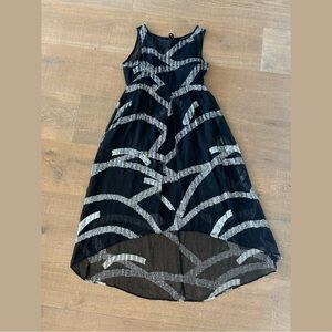 marc by marc jacobs metallic hi lo silk  high low dress